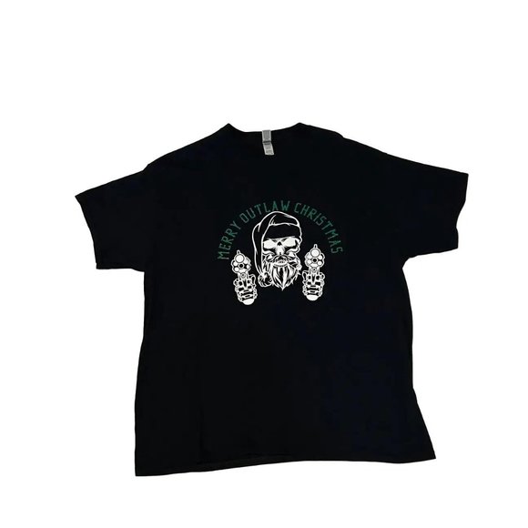 This Merry Outlaw Christmas Santa T-shirt is perfect for anyone who wants to add - Picture 2 of 4